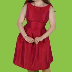 Alfred Sung D448 Sangria Pink Formal Bridesmaid Prom Midi Dress, 10